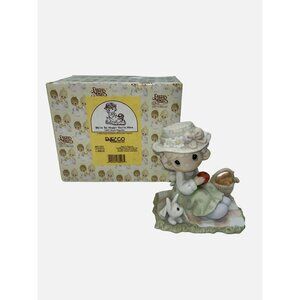 Precious Moments We’re So Hoppy You’re Here 261351 Girl w/ Rabbit Picnic Basket